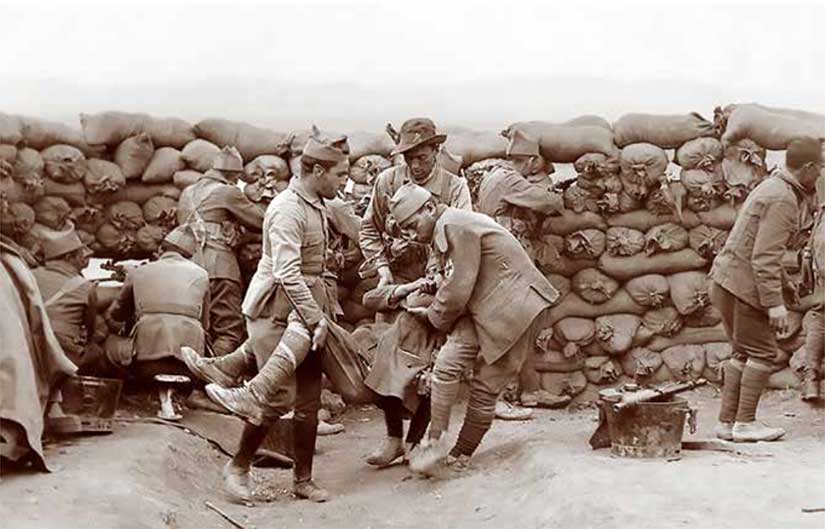 Soldados españoles en la guerra en Marruecos.