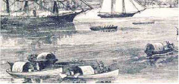 Los boteros de la bahía vistos por Frederick Mialhe.